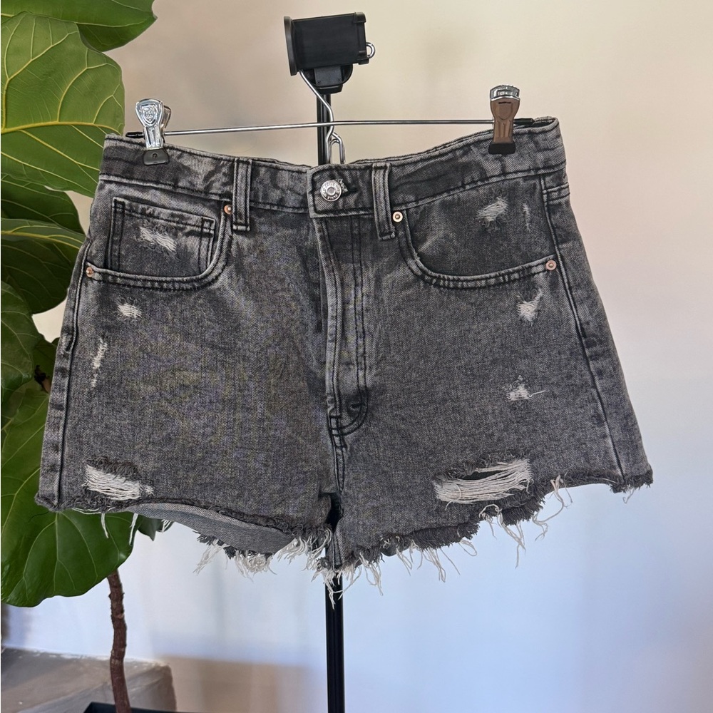 wild fable Black Washed Distressed High-Rise Jean Shorts